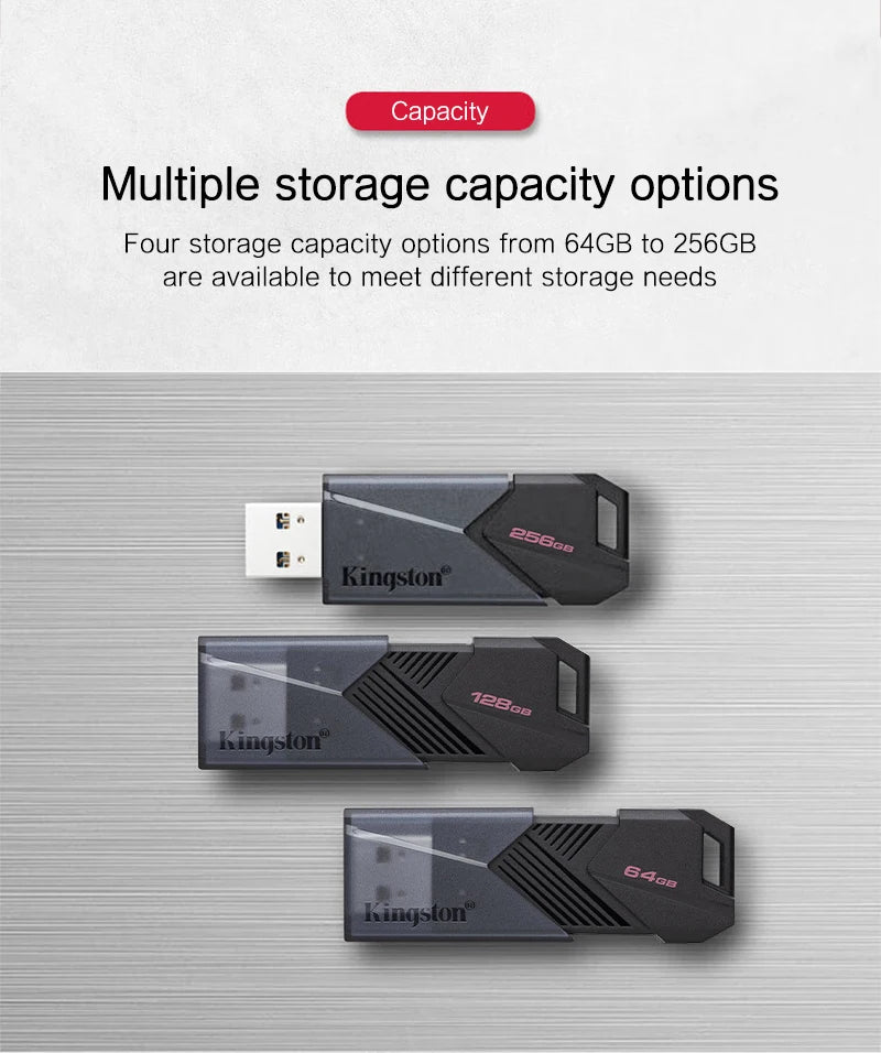 Kingston DataTraveler Exodia Onyx USB Flash Drive 64GB 128GB 256GB USB 3.2 Gen 1 Pen Drive Black DTXOM Flash Drive for Computer